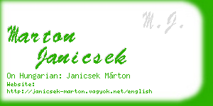 marton janicsek business card