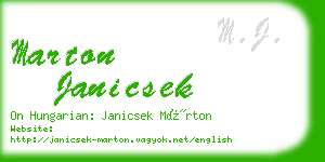 marton janicsek business card